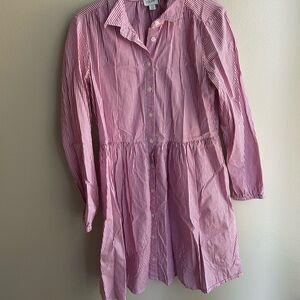 J. Crew Pink and White Striped Dress